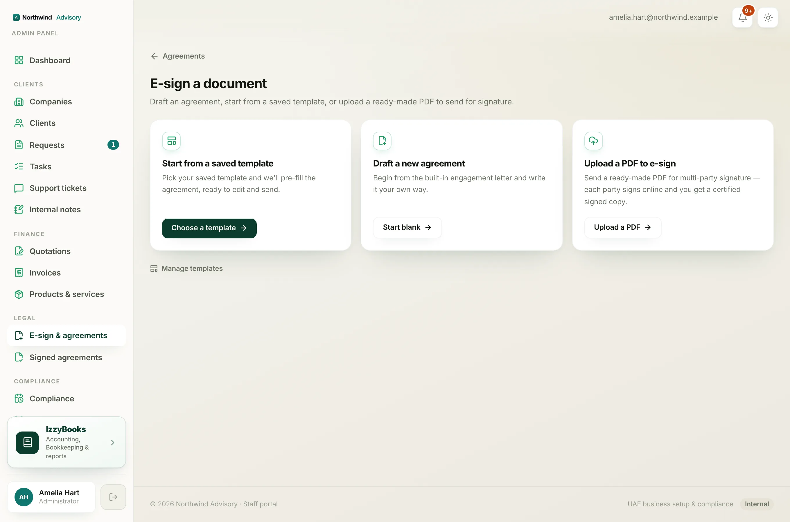 Uploading a PDF to send for signature