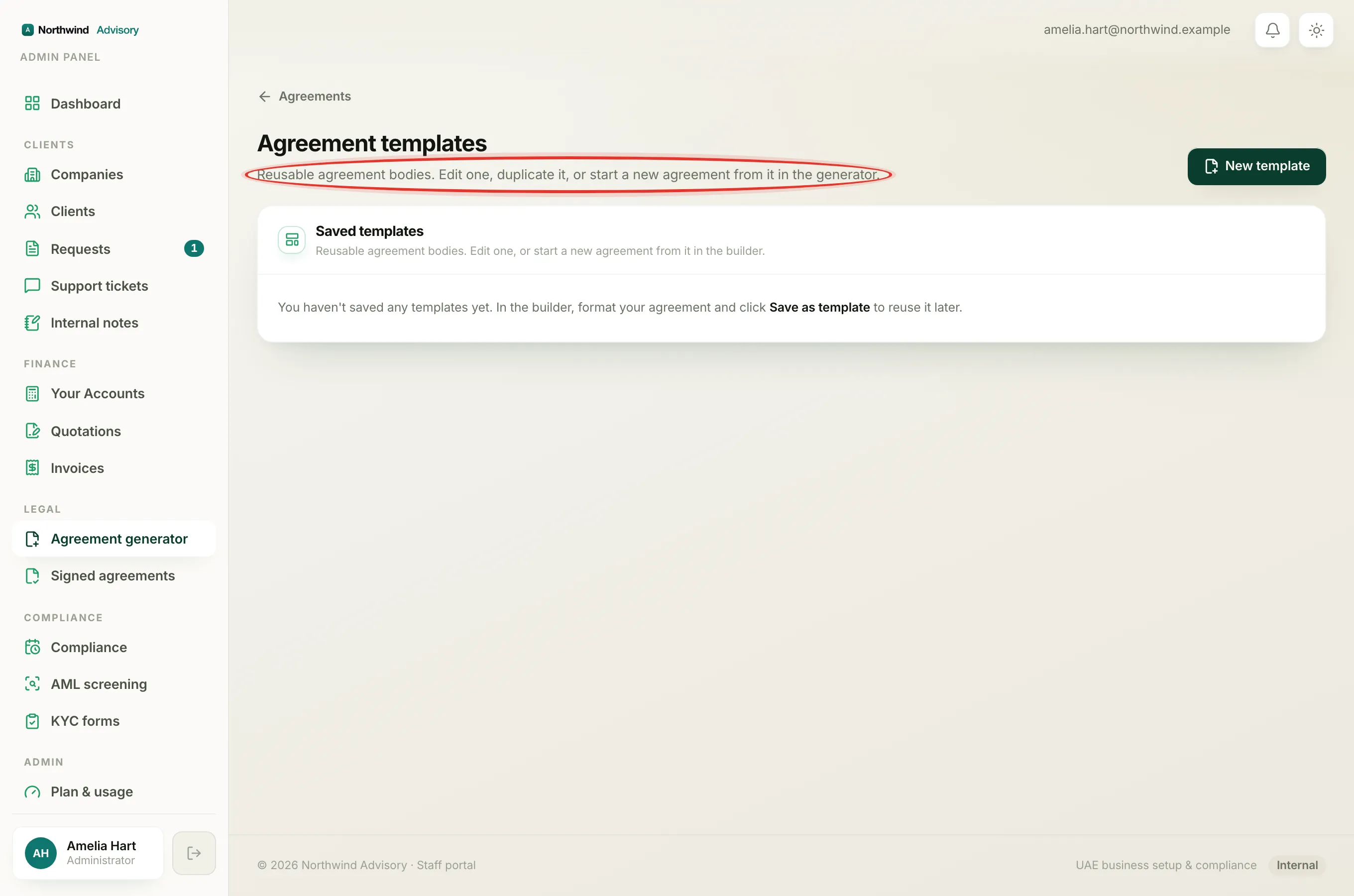 Click Duplicate on a template row to make an exact, independent copy you can edit into a variant.